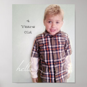 Pôster Alô e Ano Personalizados de 8" x 10"