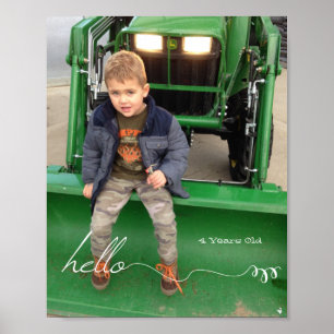 Pôster Alô e Ano Personalizados de 8" x 10"