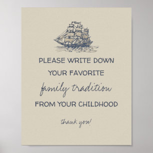 Poster Alô! sinal de tradições familiares náuticas vintag