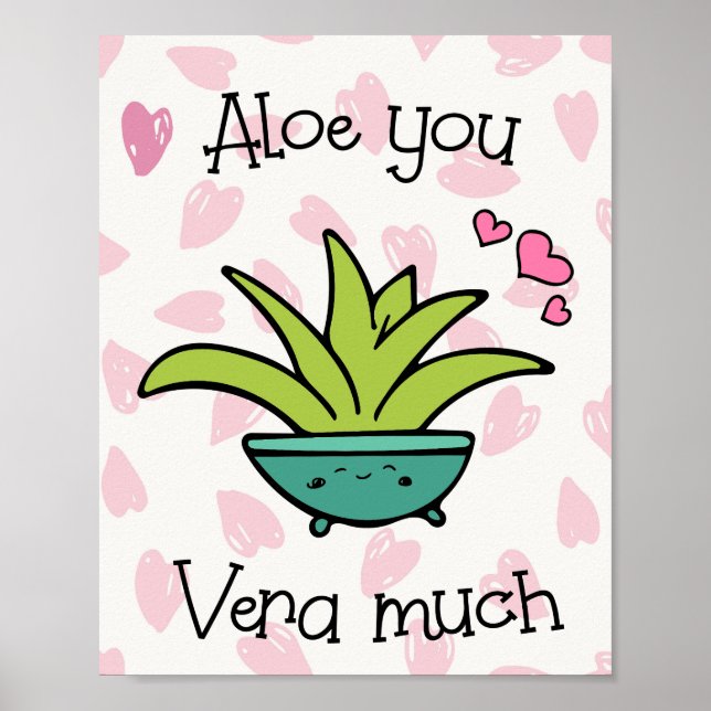 Poster Aloe You Vera Muito Bonito Amor Pun (Frente)