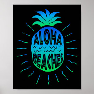 Poster Aloha Beaches Hawaii Beach Summer VacMen Wom