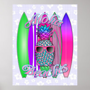 Poster Aloha Beaches Pineapple