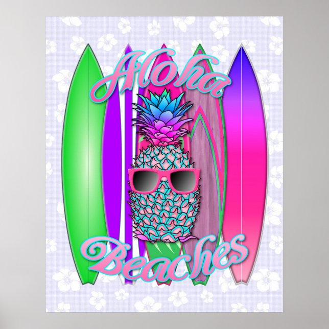 Poster Aloha Beaches Pineapple (Frente)