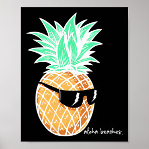 Poster Aloha Beaches Pineapple Summer Beach Tropical