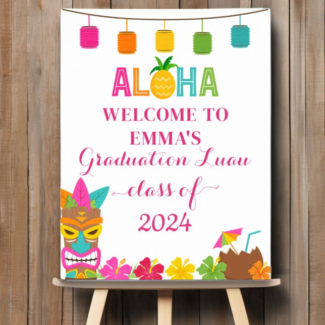 Poster Aloha Classe De Graduação 2024, Luau Bem-Vindo (Criador carregado)
