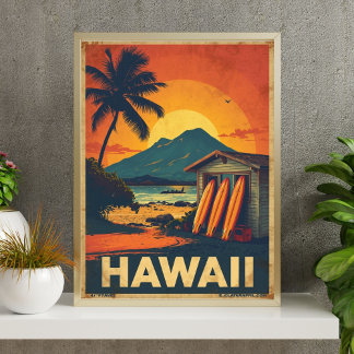 Poster Aloha Coast – Retro Hawaii Travel