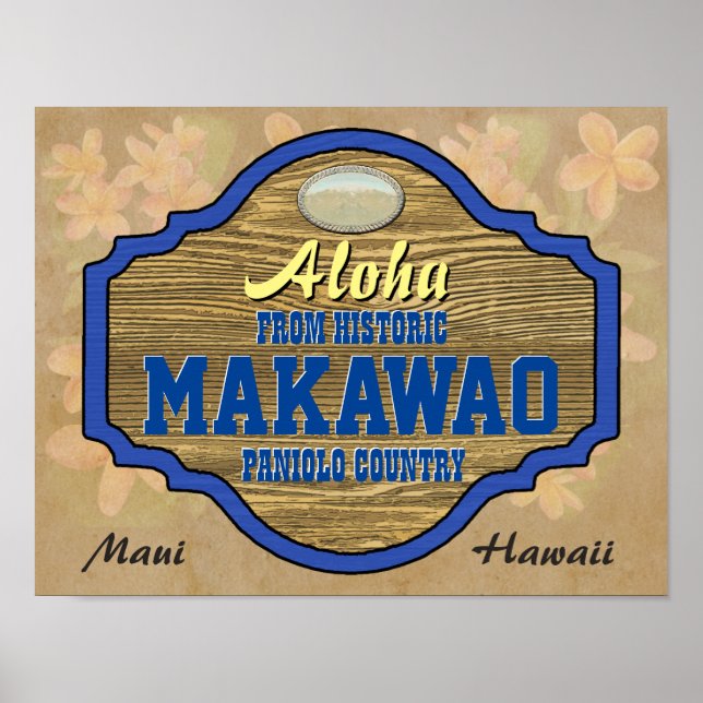 Poster Aloha de Makawao, Havaí (Frente)