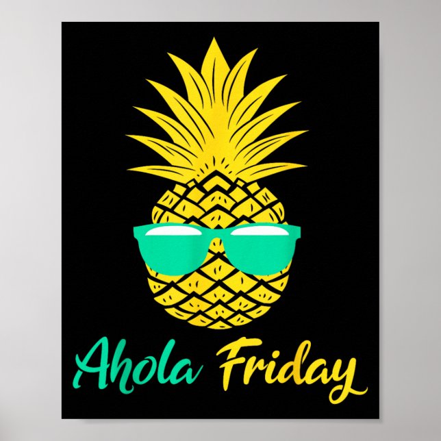 Poster Aloha Friday Pineapple Summer Fruit Pineapple (Frente)