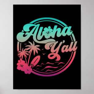 Poster Aloha Havaí Palmeira Tropical Ilha Havaiana Be