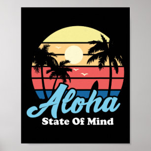 Poster Aloha Havaí Praias Havaianas Surfista Surfando Lem