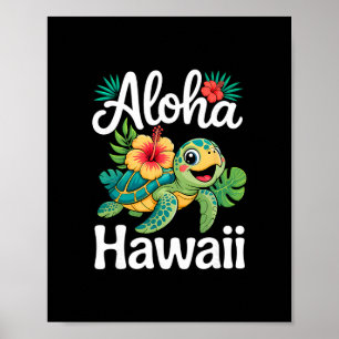Poster Aloha Havaí Tartaruga Ilha Havaiana Crianças Homen