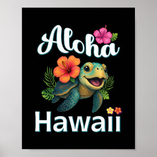 Poster Aloha Havaí Tartaruga Ilha Havaiana Crianças Infan
