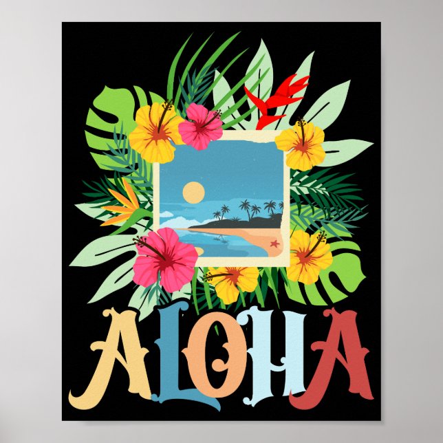 Poster Aloha Hawaii Ilhas Palm Beach (Frente)