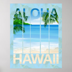 Poster Aloha Hawaii Island Beach