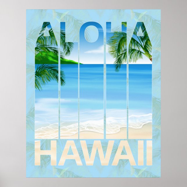 Poster Aloha Hawaii Island Beach (Frente)