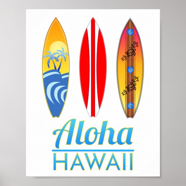 Poster Aloha Hawaii Surfboards (Frente)