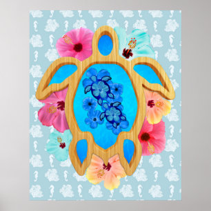 Poster Aloha Honu Sea Turtle