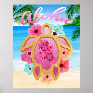 Poster Aloha Honu Sea Turtle 3