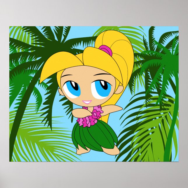 Poster Aloha Honys Hawaiian Bloni Hula Girl (Frente)