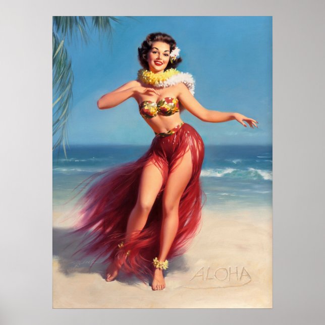 Poster Aloha Pin Up (Frente)