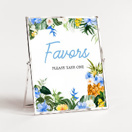 Poster Aloha Pineapple Baby Shower Favors Sign