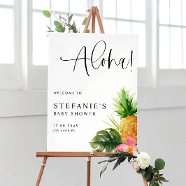 Poster Aloha Pineapple Baby Shower Welcome Sign