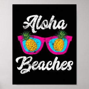 Poster Aloha Praias Funny Tropical Havaiana Pineapple Su