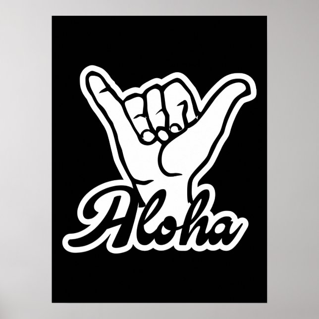 Poster Aloha Shaka Hand, sinal de Hang Loose (Frente)