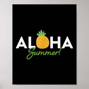 Poster Aloha Summer _ Pineapple Lover Cute Funny Hola Vac
