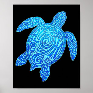 Poster Aloha Tartaruga Havaí Tribal Havaiano Maori Sol Ma