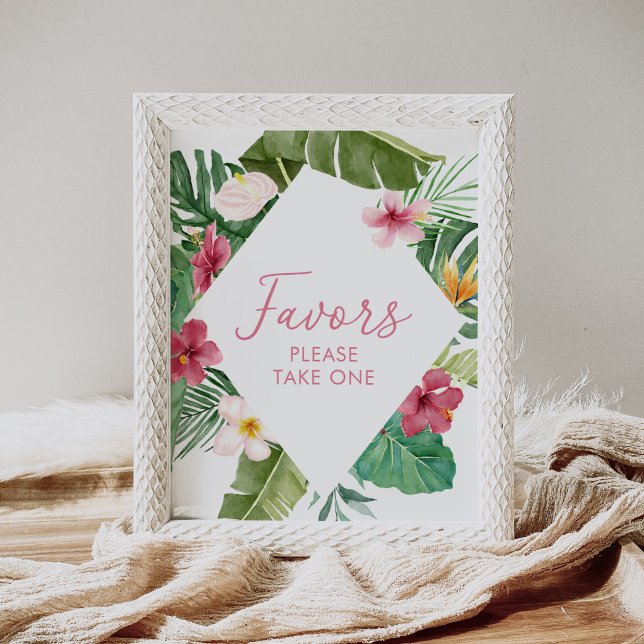 Poster Aloha Tropical Birthday Favorece Sinal (Criador carregado)