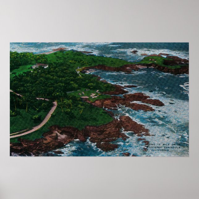 Poster Along 17 Mile Drive on Monterey Peninsula (Frente)