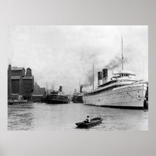 Pôster Along the River, Buffalo, N.Y.: 1905