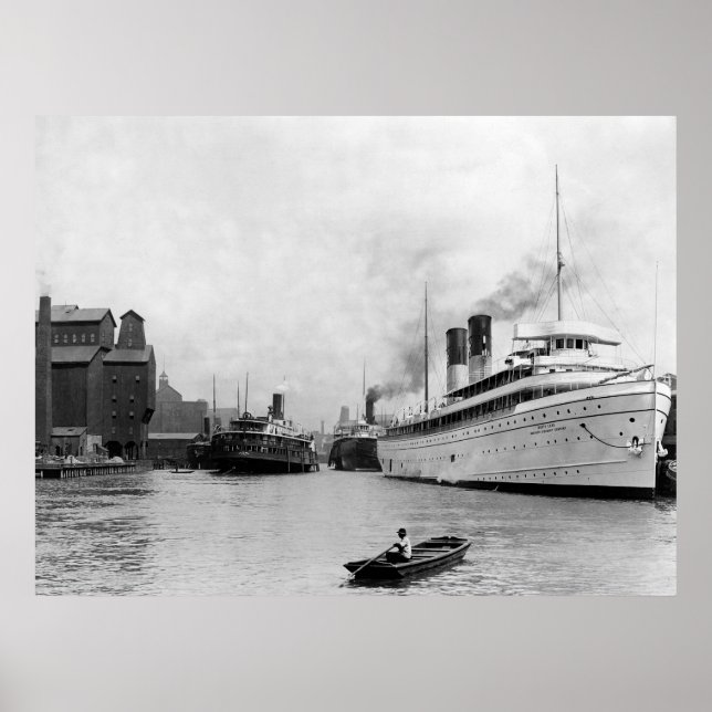 Pôster Along the River, Buffalo, N.Y.: 1905 (Frente)