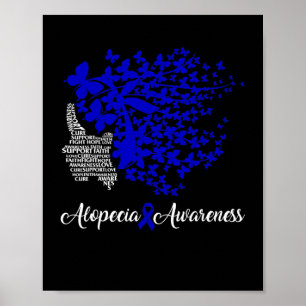 Poster Alopecia Sensibilização Cabelo Azul Fita Perda Bor
