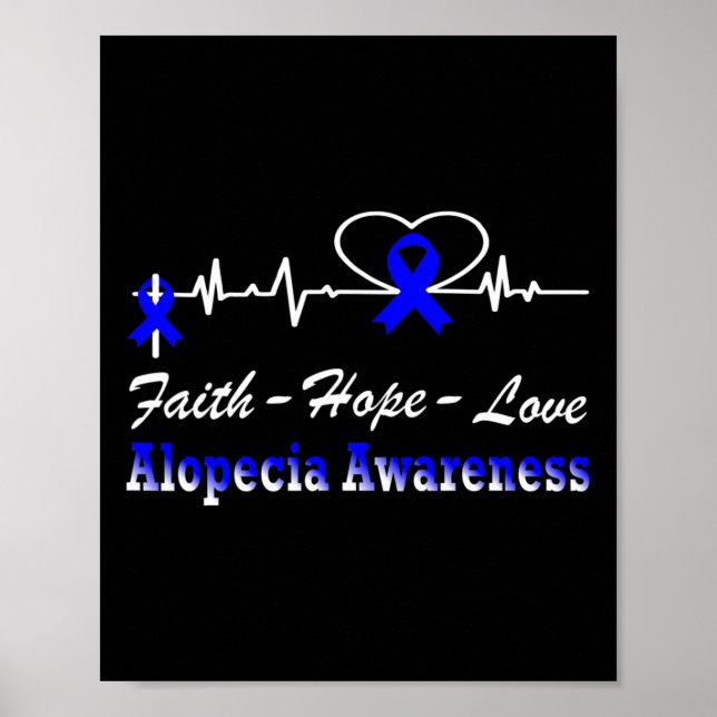 Poster Alopecia Sensibilização Pulsação Cruz Cristã Azul (Frente)