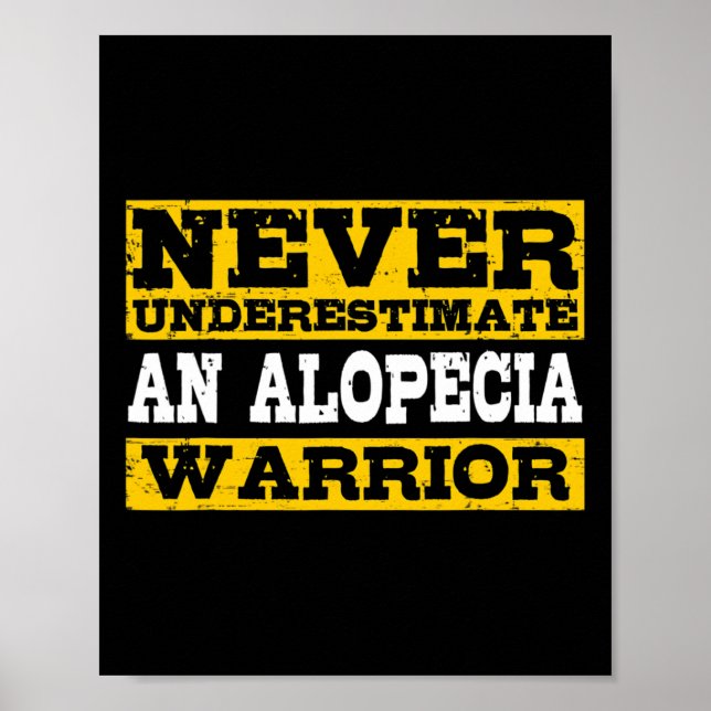 Poster Alopecia Warrior Suporta Sensibilização para Perda (Frente)