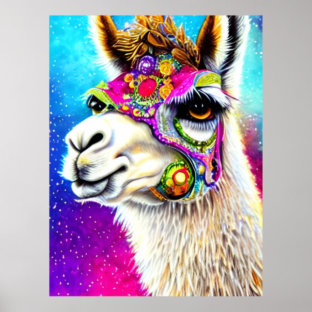 Poster Alpaca cósmica (Frente)
