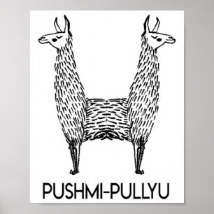 Poster Alpaca engraçado ao estilo de lhama, Yoga Pushmi-p