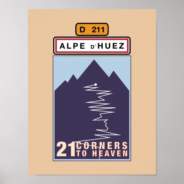 POSTER ALPE D'HUEZ 21 CANTOS (Frente)