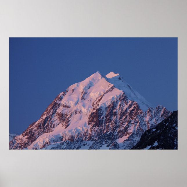 Pôster Alpenglow em Aoraki Monte Cook, Mackenzie 2 (Frente)