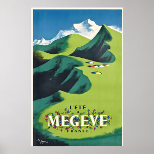 Poster Alpes Megeve Mont Blanc Chamonix Montanhas França