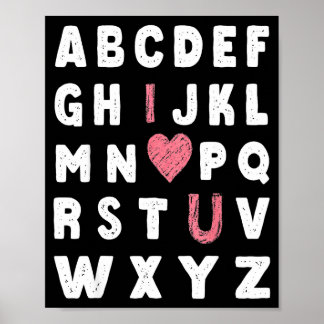 Poster Alphabet Abc I Love You Valentines Day Heart 