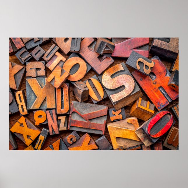 Poster alphabet abstract - background of random letterpre (Frente)