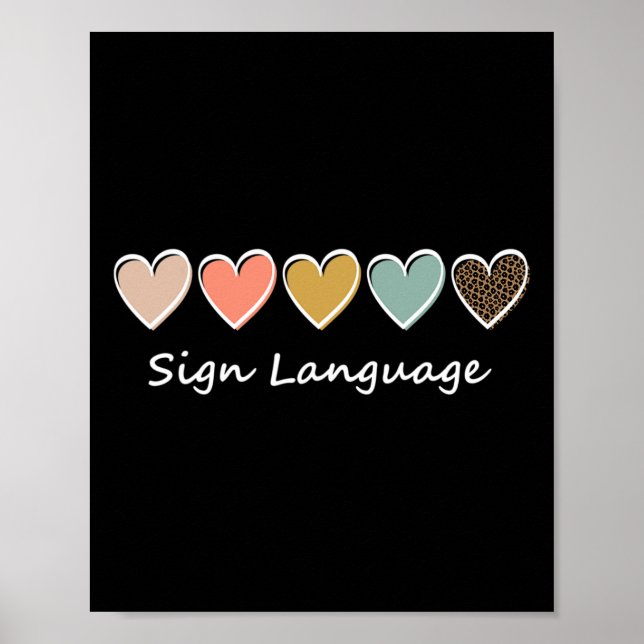 Poster Alphabet American Asl Teacher Sing Language (Frente)