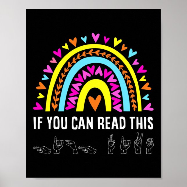 Poster Alphabet American Sing Language Asl Professora Div (Frente)