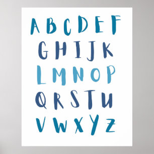 Poster Alphabet Blue ABCs Crianças