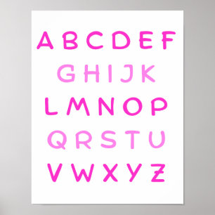 Poster Alphabet Capital Letters Professor Kids Room