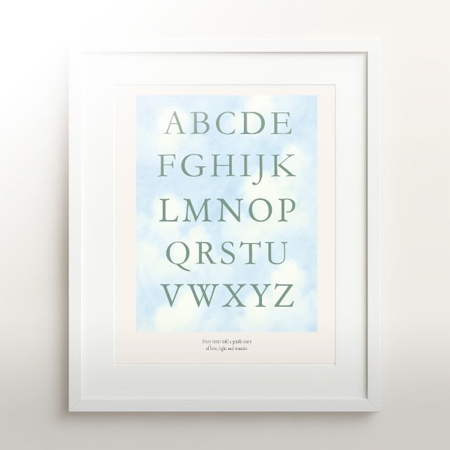 Poster Alphabet – Green Nursery ABC Wall Art (16×20) (Criador carregado)