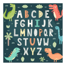 Alphabet Letters Dinossauro Gato ABC